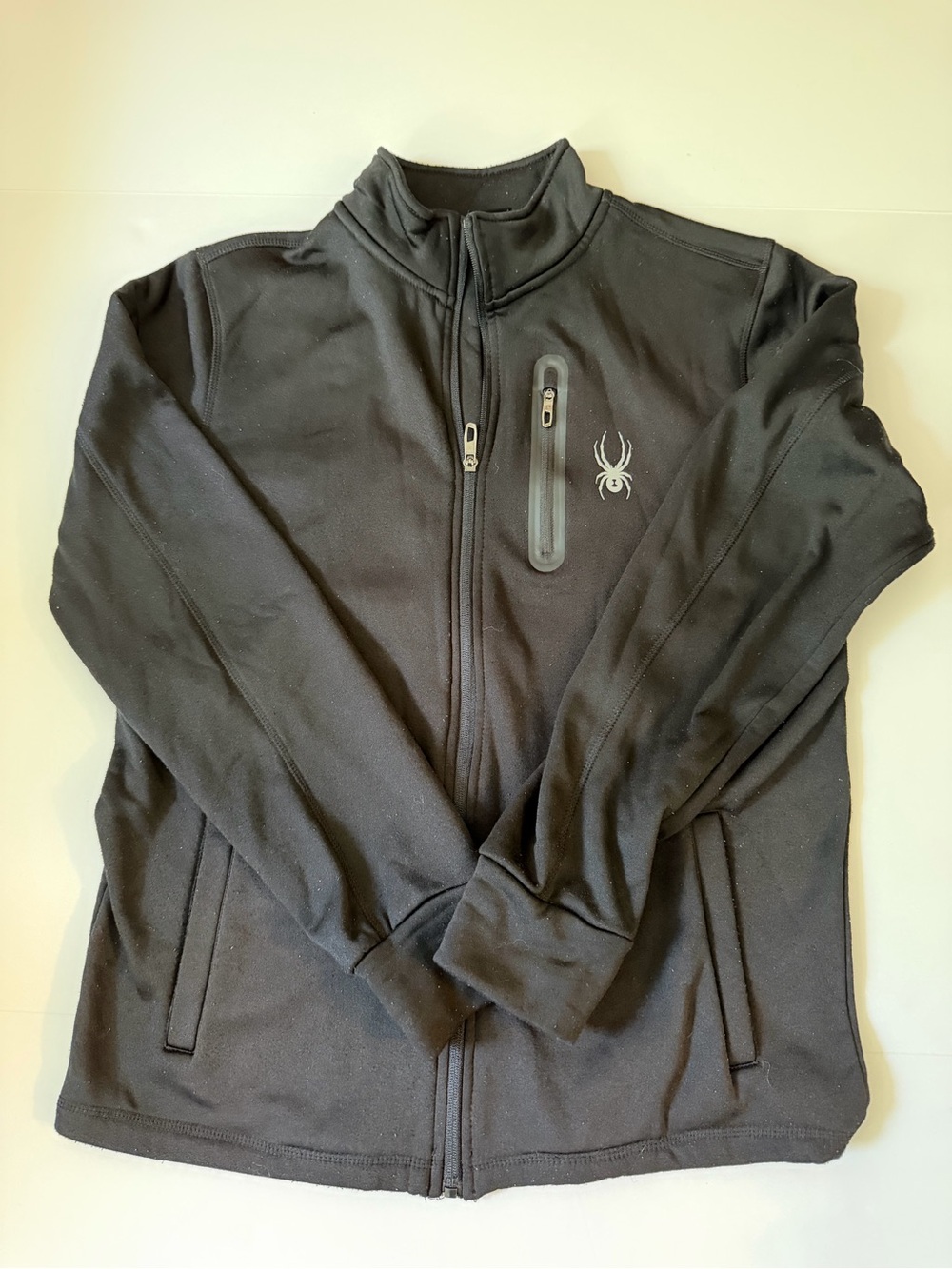 Spyder Men's Black Full-Zip Jacket with Chest Zip Pocket